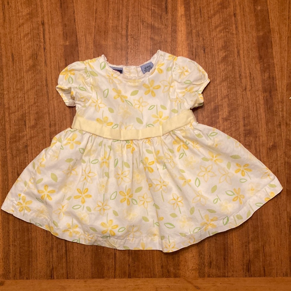 Kola Kids Yellow and White Floral Baby Dress